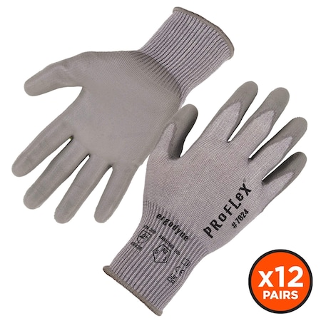 Ergodyne ANSI A2 PU Coated CR Gloves 12-Pair, Gray, Size XXL 7024-12PR